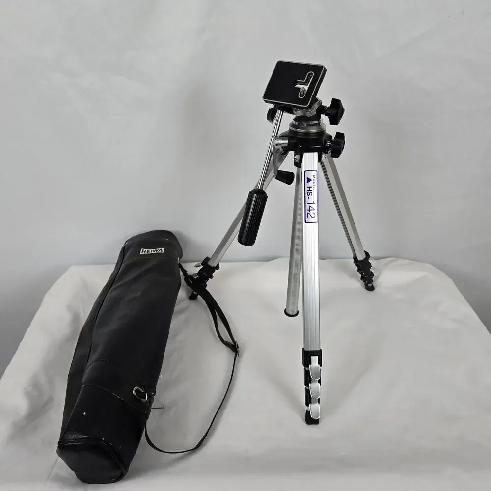 Heiwa Camera Tri-Pod HS-142 Black Silver Adjustable 16